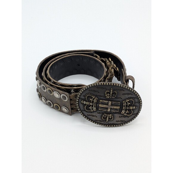 Suzi Roher Canada Belt Large Plus‎ - Steampunk Bronze Brown Union Jack Buckle main image 4